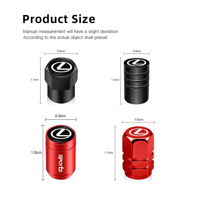 4Pcs Alloy Car Valve Cap Wheel Valves Dust Cover Accessories For Lexus GS IS LS500h ES260 ES300h RX350h NX260 UX260 LM LC RZ450e