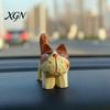 Unique Handcrafted Cat Decor Tabby Wood Figurine with Painting, Hand Carved Basswood Decorative Car Accessories Statue, Animal Art Ornament