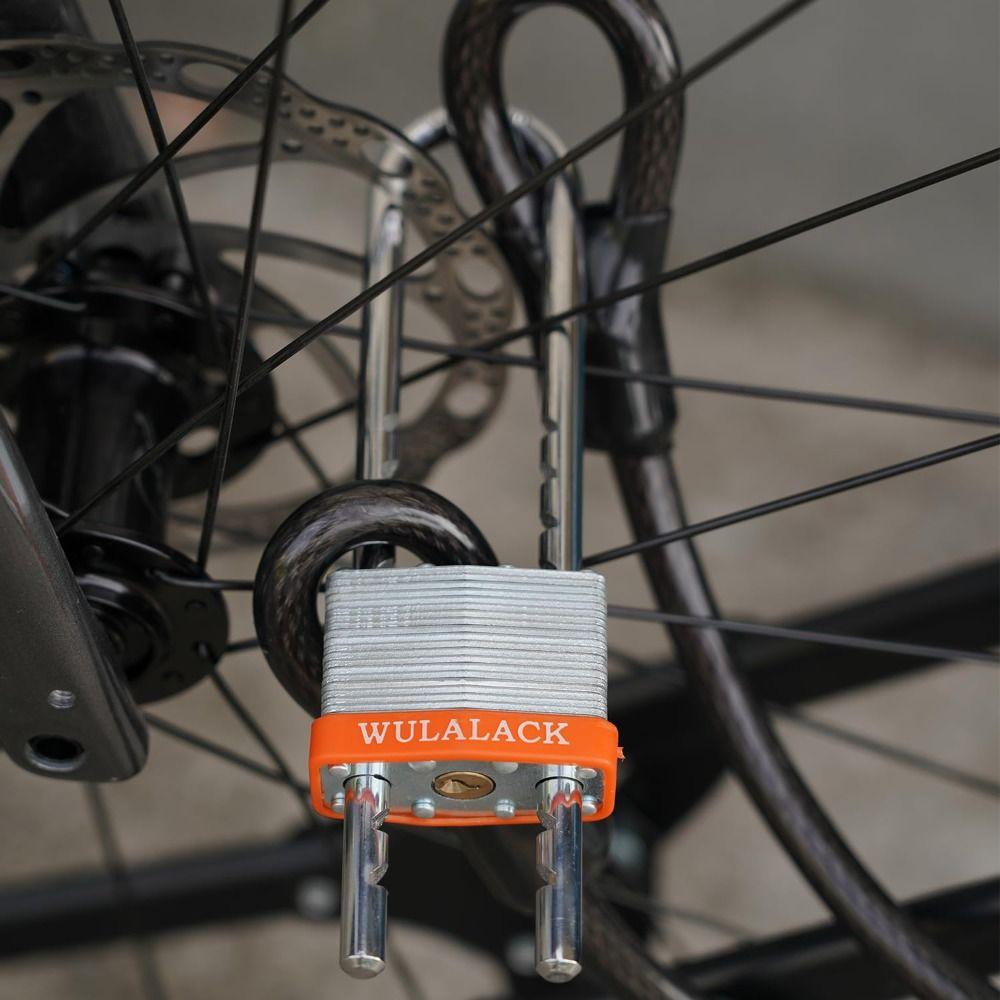 38.8/22.7/58.9mm Long/Short Shackle Red Daily Lock Key Laminated Steel Padlock  Indoor