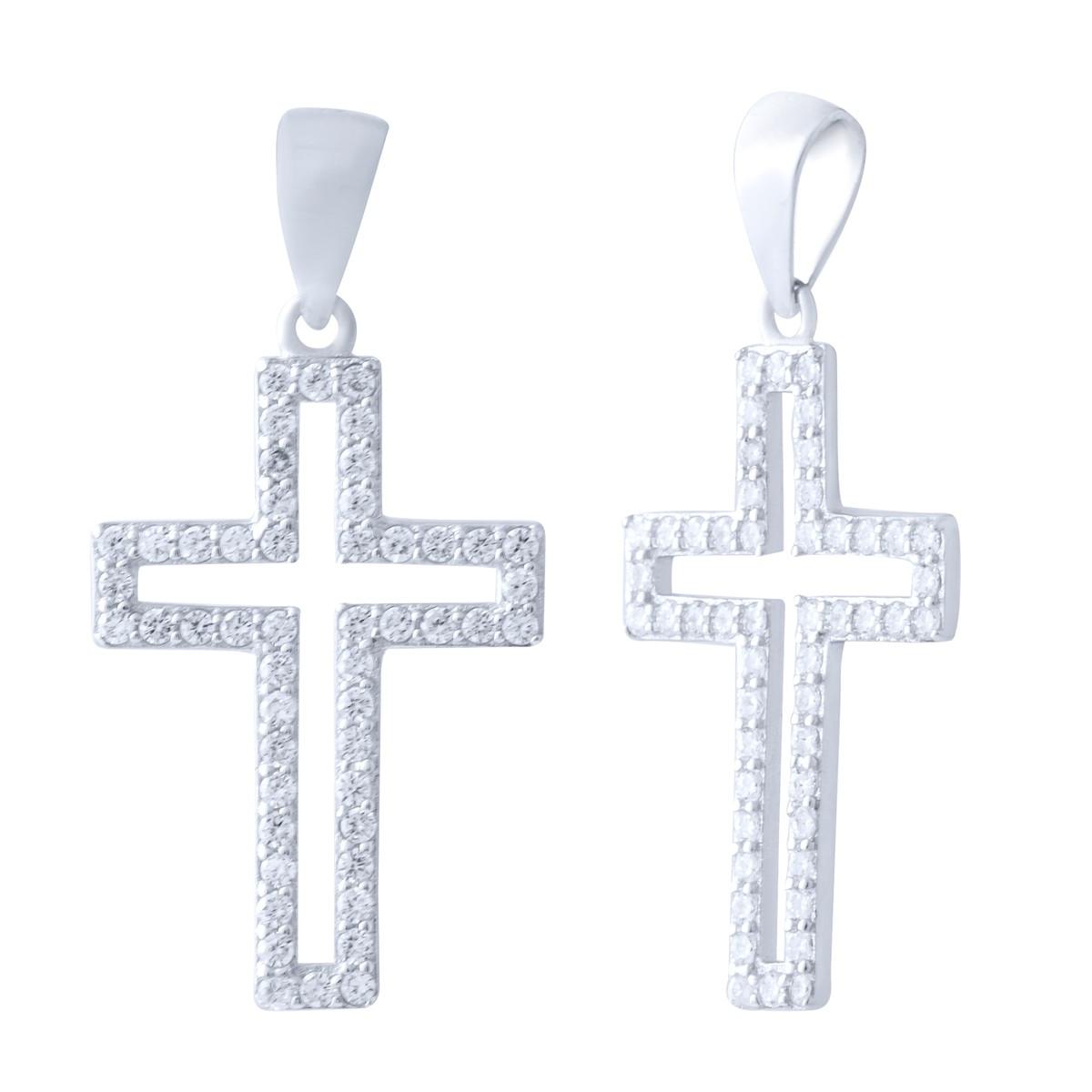 

Срібна каблучка з фіанітами (1917985) білий