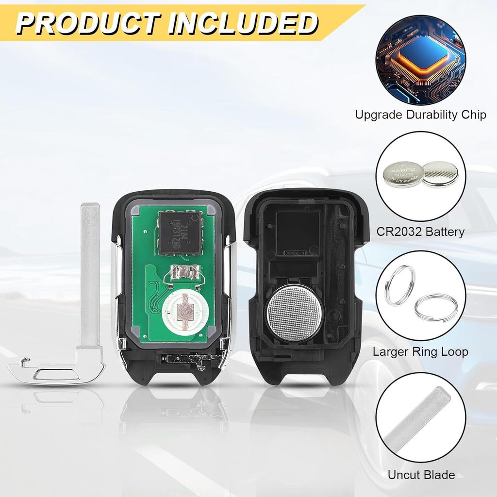 Key Fob Replacement For 2015- Chevy Suburban Tahoe/ 15-20 GMC Yukon And Yukon XL Car Keyless Entry Remote Control,HYQ1AA,6 Buttons,2Pcs,2Pcs