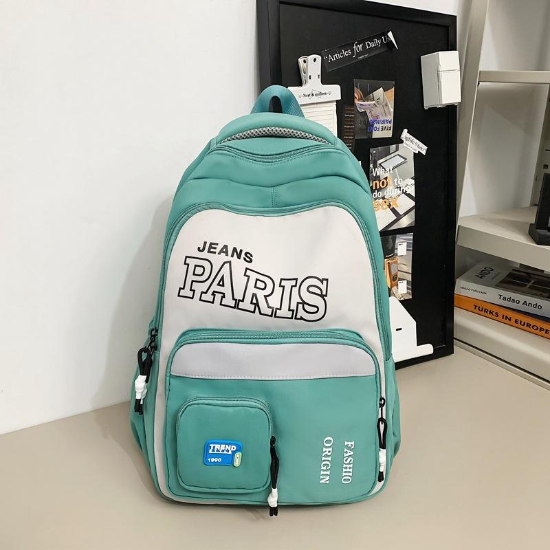 

Tooling letter color matching backpack new sports and leisure college student couple travel backpack