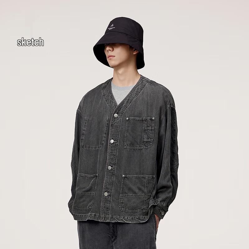 

CROQUIS Мужская 2024 Весна Свободная Куртка без воротника в повседневном стиле M