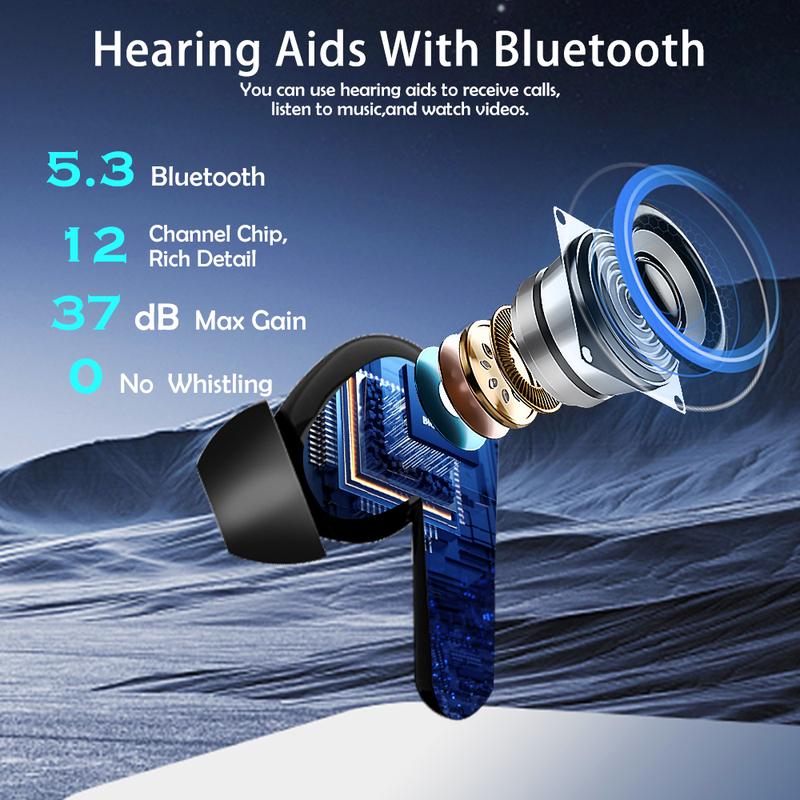 Bluetooth Hearing Aids 32-Channel Digital Hearing Aid Clear Audio Sound Amplifier with Noise Cancelling Audifonos