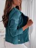 2025 Autumn/Winter Women's Zipper Suede Short Jacket with Turn-Down Collar
