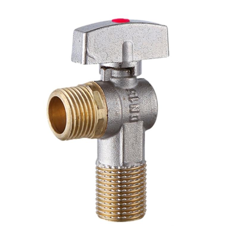 Brass 1/4 Turn Stop Valves for Kitchen Supplies 1/2Inch Inlet Outlet With 3/8Inch Adapter for Hot and Cold Water