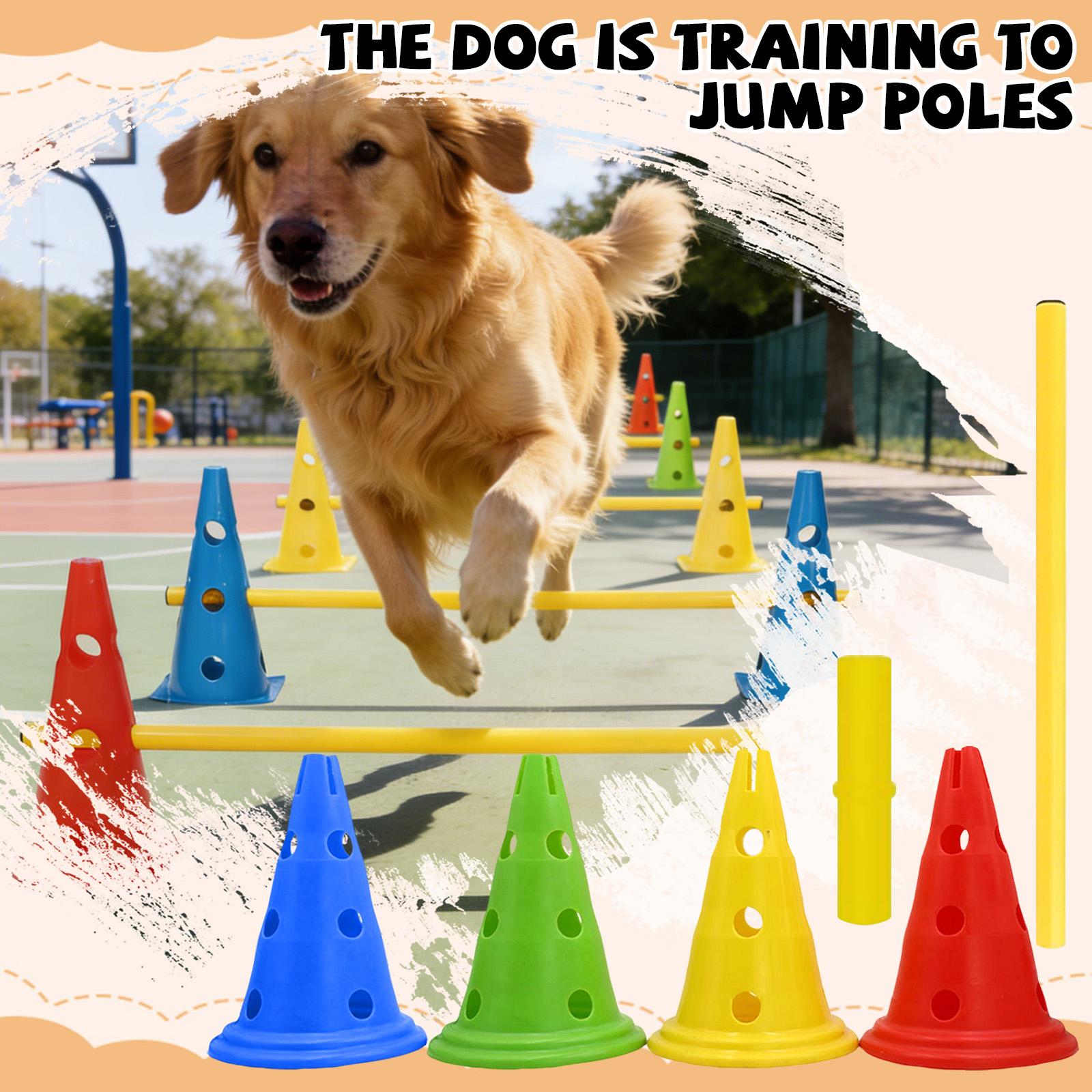 

Dog Agility Training Pole Set, Portable Obstacle Training Equipment For Pet Outdoor Exercise, Fitness & Skill Practice Kit One Size