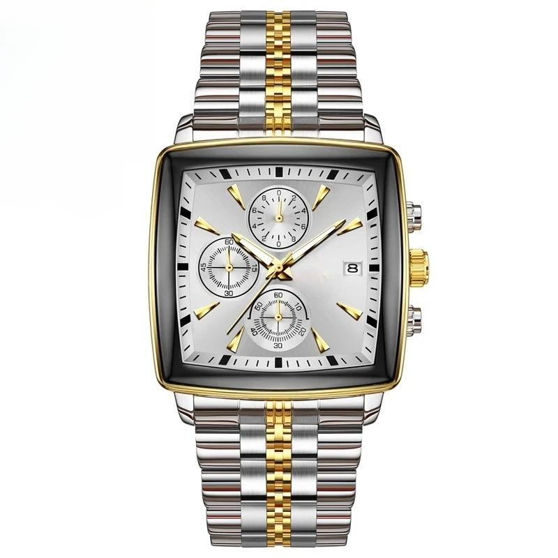 

Мужские часы Светящиеся Водонепроницаемые из нержавеющей стали Хронограф Дата Военные Кварцевые часы