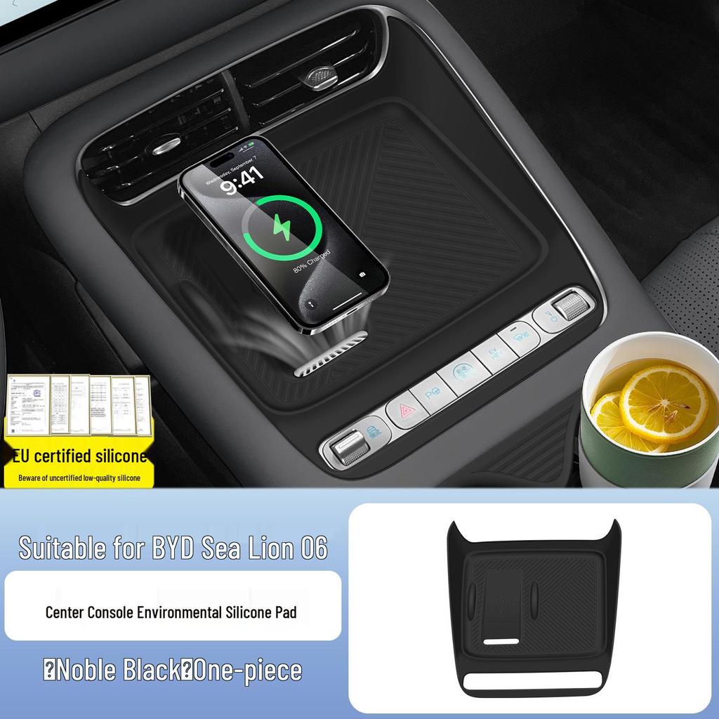 BYD Sea Lion Wireless Charging Silicone Pad & EV Cup Holder Cover for 25 Models