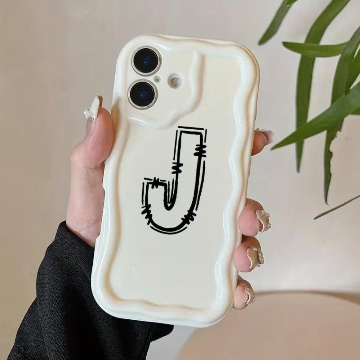 

Trendy J Letter Phone Case for iPhone 17 Pro Max/16/15/14/13 Pro 8 Plus