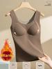 Autumn and Winter Thermal Vest For Women Seamless Thickened Inner Camisole with Chest Pad Ladies Keep Warm Sleeveless Tank Tops