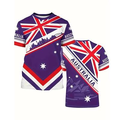 Australia Flag 3d Printed T Shirt For Men Sydney Opera Graphics T-shirt Oversized Tops Short Sleeves Tees Sports Loose T Shirts