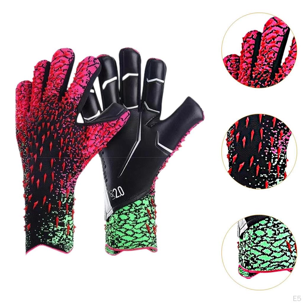 Football Goalkeeper Gloves Rubber Hand Protection Thickened Goalkeeping Gear 8