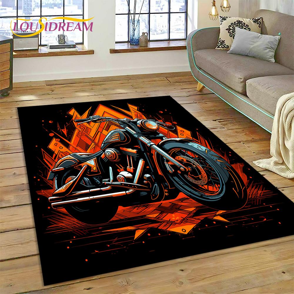 Motocross Motorcycle Modern Rug Carpet for Living Room Bedroom Home Decor,Floor Mat Non-slip Decoration for Sofa Kitchen doormat