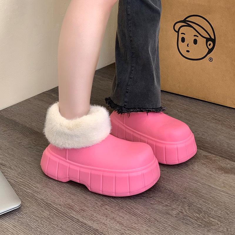 Fashion Shevalues Waterproof Winter Boots For Women Fashion Furry Shoes For Home Cozy Plush Shoes Thick Sole Light Cotton Slippers 2025