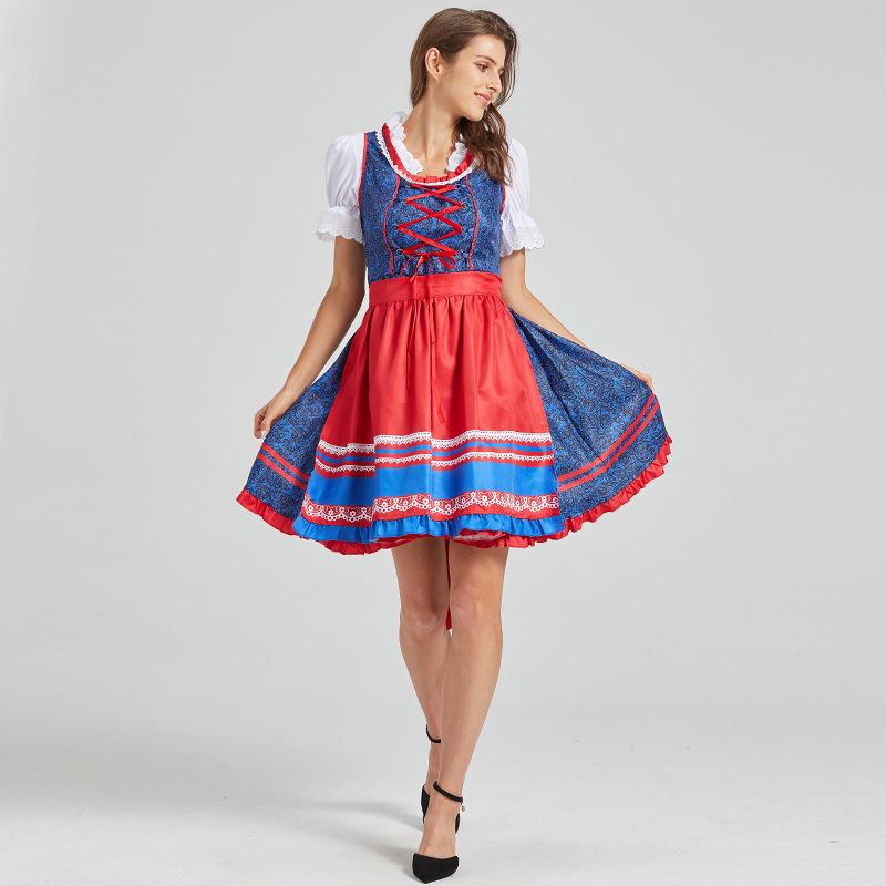 2025 Euro-American Beer Fest Women's Lace Maid Dress Set, Color Block, Plus Size Skirt