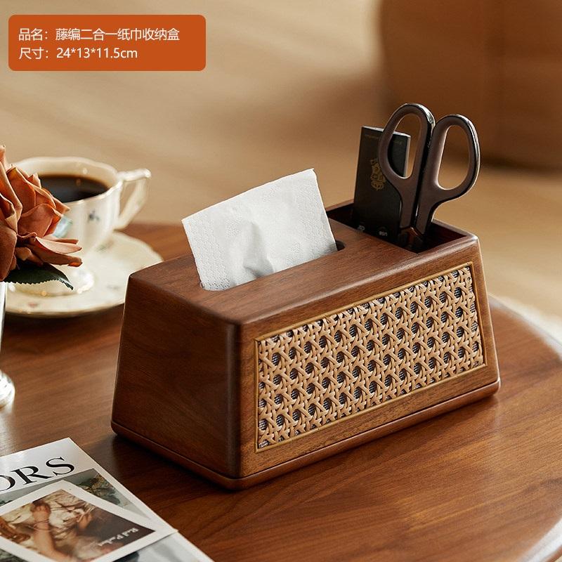 Multifunctional tissue box desktop home living room high-looking creative tissue box light luxury high-end coffee table storage box