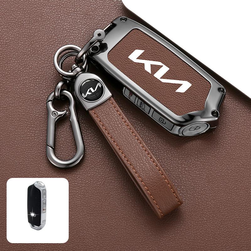 Zinc Alloy Leather Car Remote Smart Key Holder Case Shell For Kia KN Stinger Stinger GT GT Elite GT K9 Auto Interior Accessories