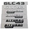 3D ABS Car Rear Trunk Badge Letters Sticker Logo GLC 43 BITURBO 4MATIC Emblem For Mercedes Benz AMG GLC43 X253 Accessories