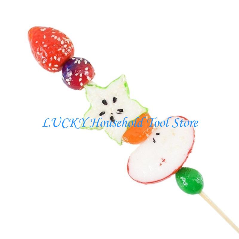 J0MC Realistic Fruit Sugar-Coat Haws Artificial Fruit Artificial Candied Haws for Photography Props Birthday Decortions