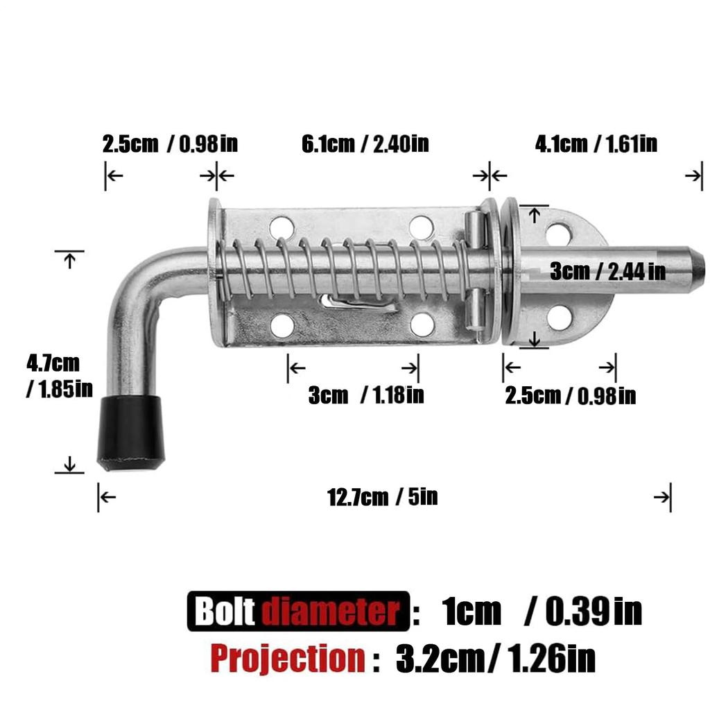 Spring Latch Lock | Stainless Steel Heavy Duty Door and Window Portable Latch, Stainless