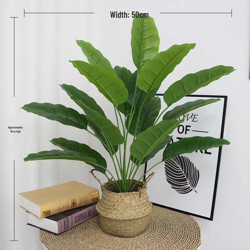 Artificial Bionic Green Plants: Floor-Standing Turtle Back Leaves Ornament for Living Room and Bedroom Decor