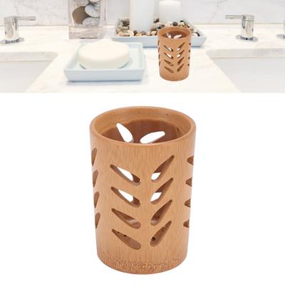 Leaf Shape Bamboo Toothbrush Holder Cup Shape Toothbrush Cup Bathroom Supplies Storage Bucket  Home