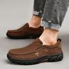 Bequeme Herren Slipper Echtes Leder Freizeitschuhe Klassische Slip-on Freizeitliche Flats Mode Freizeit Fahrschuh78