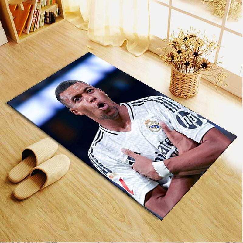2025 Neuer Kylian Mbappé Teppich für Wohnzimmer Schlafzimmer Zuhause Sofadekoration, Kinder spielen Rutschfeste Fußmatte