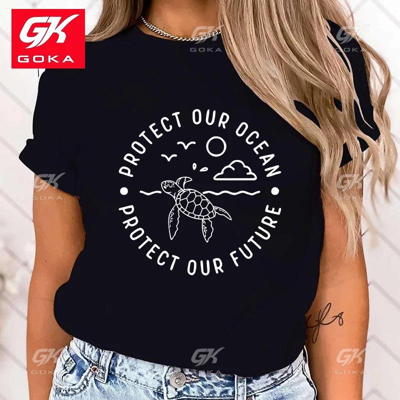 

Premium Cotton T Shirt New Protect The Ocean Protect Our Future Graphic Print Shirt Top Unisex T Shirt Short Sleeve Fashion Tees 3XL