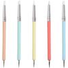 Set da 5 pezzi pennello silicone unghie penna puntinatura testa a doppia estremità unghie in gel strumento per puntinismo bastoncino per arte facile durevole punta da intaglio trapano pittura manicure