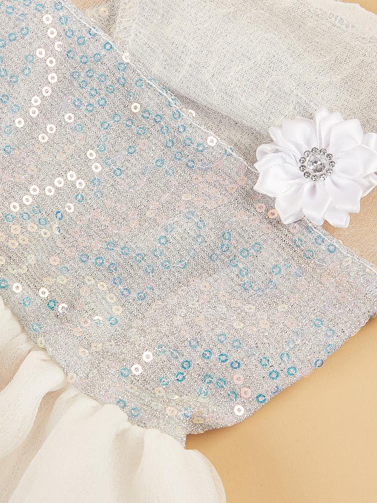 Dog Dress Girl Dog Sleeveless  Clothes  Sequin Pet Apparel Doggie Tutu with Tulle Cat Clothing Puppy Dresses Doggy Costume