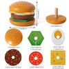 Dřevěné třídicí a skládací hračky na sendviče a burgery, simulované kuchyňské hračky, Montessori hračka hamburger pro děti, předškolní vzdělávání