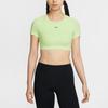 Nike Sportswear Classics Einfarbig Schlicht Bequemes Kurzarm-T-Shirt Damen Tops Hell-Linde Schwarz HF5418-360