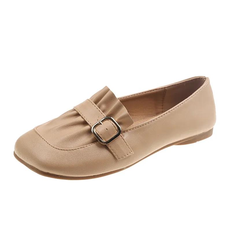 

Весенние новые женские туфли на плоской подошве с квадратным носком, модные легкие повседневные туфли без застежек для женщин, для офиса, для отдыха на природе, женские балетки 40