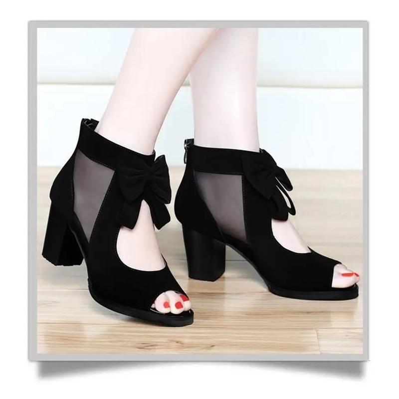 Fashion Light Weight Spring & Summer Breathable Bow Tie High Quality Heel Shoes Lady Pumps Zapatos De Mujer A1405