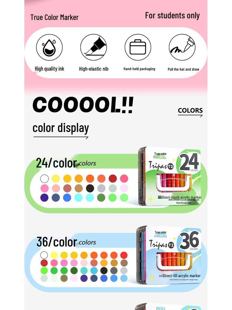 Echter Farbe Weiche Spitze Flüssigmarker: Schichtbarer, Deckender, Waschbarer Acryl-Pinsel für Grundschüler