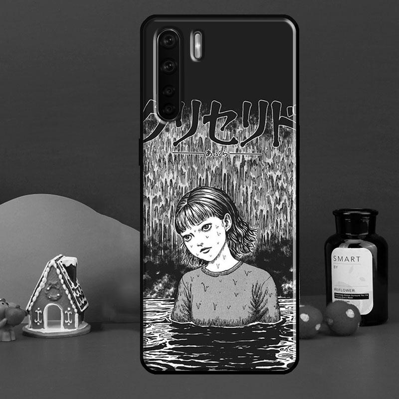Pouzdro na hororovou mangu Junji Ito pro OPPO A5 A9 A31 A53 2020 A53S A1K A3S A5S A15 A52 A72 A83 A91 A54 A74 A94 Coque