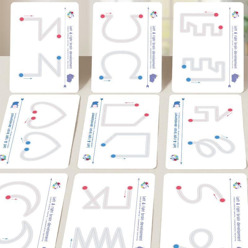Educational Kids Magic Copybook Set Reusable Tracing Workbook for Handwriting Skills