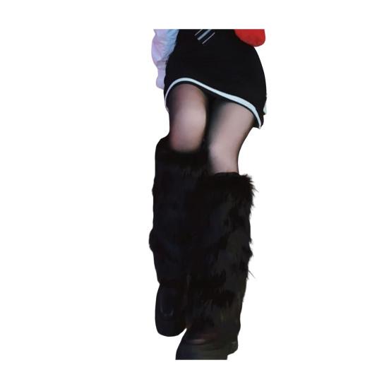 Faux Fur Fuzzy Leg Warmer for Women Girls Soft Plush