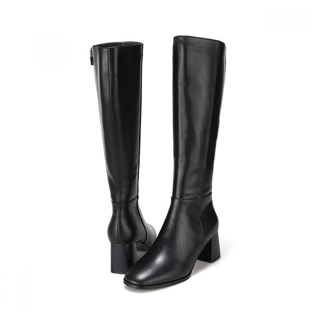 Barbara Cowhide Breathable Long Boots Bbg851bk