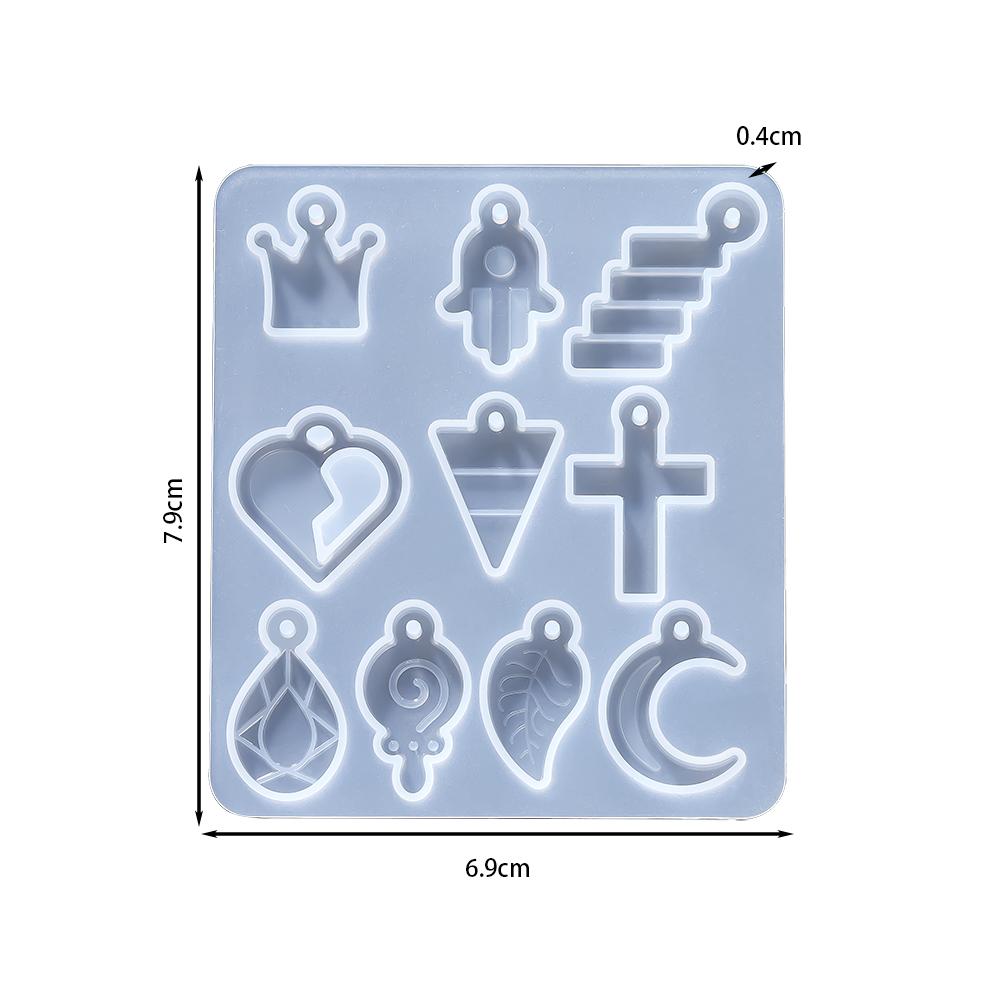 Earring Pendant Silicone Mold Epoxy Resin Jewelry Making Molds Heart Leaves Moon DIY Charms Pendant Mould Creative Jewelry Craft