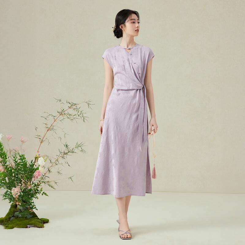 Elegant New Chinese Style Jacquard Cheongsam Dress