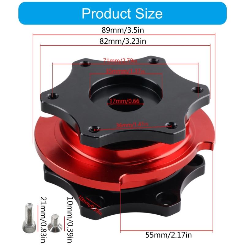 Vehicle Steering Wheel Adapter 8.9cm Diameter Anti Rusts Easy Operate for Racings Enthusiasts Improves Driving Safety