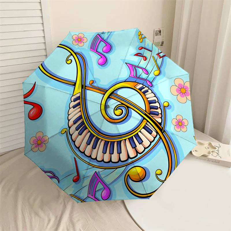 

1PC music piano Umbrella-8-Rib Reinforced, Automatic Open, Lightweight & Durable, Cute Fashion Accessory for Outdoor-T116
