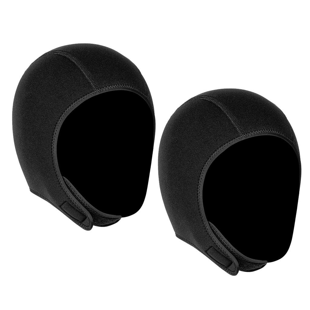 2PCS 3MM Neoprene Diving   Warm Snorkeling Swim Hat with Chin Strap for Men Women   Surfing Kayaking Sailing Water Sports