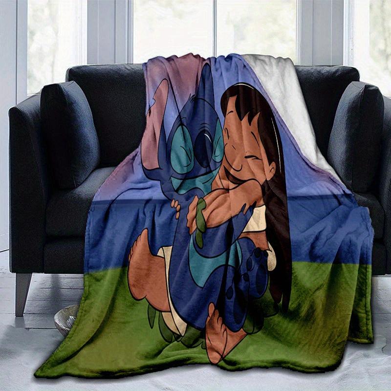1pc Stitch and Lilo Printing Blanket for All Season, Unisex Cartoon Blanket, Office Blanket, Lunch Rest Blanket
