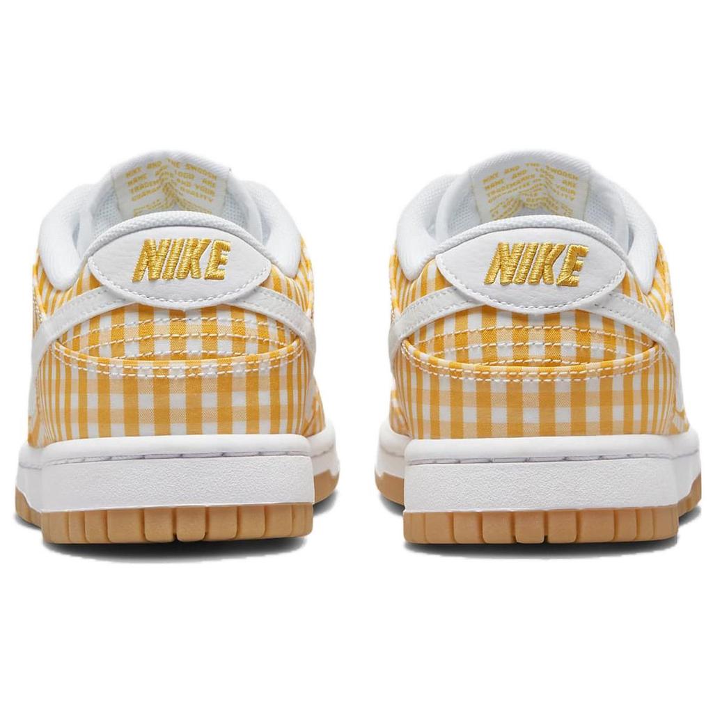 Nike Dunk Low Yellow Gingham Women Sneakers Vivid-Sulfur White Gum-Light-Brown DZ2777-700