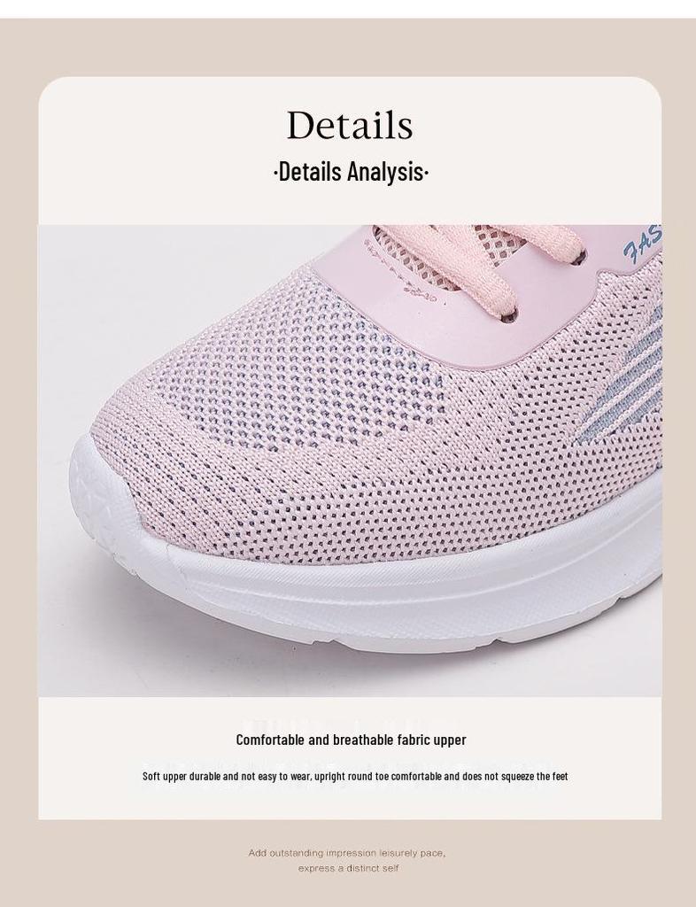 Brand Women's Breathable Flyknit Running Shoes - Lightweight, Shock-Absorbing, Non-Slip Fitness Sneakers