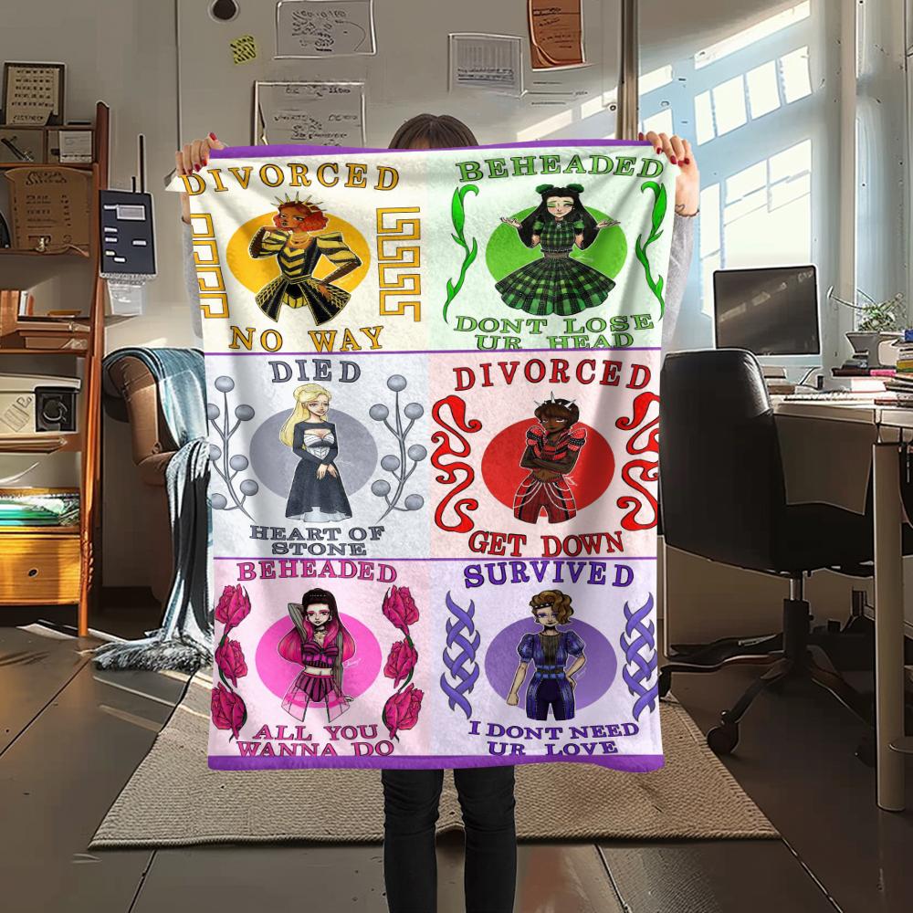 1PC SIX the Musical Print Flannel Blanket, High quality Comfortable for All Seasons, Home Decor, Warmth and Comfort, Perfect for Christmas Gifts163